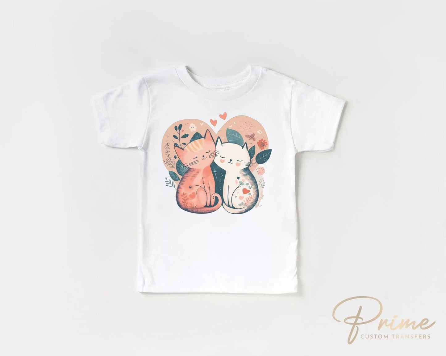 DTF Transfers, Ready to Press, T-shirt Transfers, Heat Transfer, Direct to Film, Cold Peel, Heart, Flowers, Valentine’s Day, Love Kittens