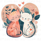DTF Transfers, Ready to Press, T-shirt Transfers, Heat Transfer, Direct to Film, Cold Peel, Heart, Flowers, Valentine’s Day, Love Kittens
