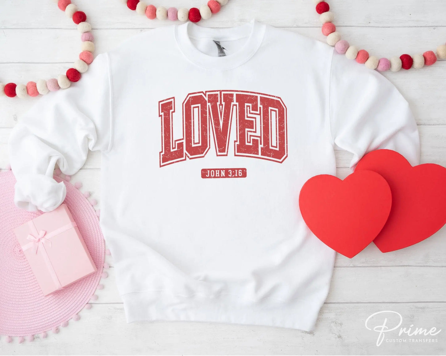 DTF Transfers, Ready to Press, T-shirt Transfers, Heat Transfer, Direct to Film, Cold Peel, Heart, Valentine's Day, Loved John 3:16