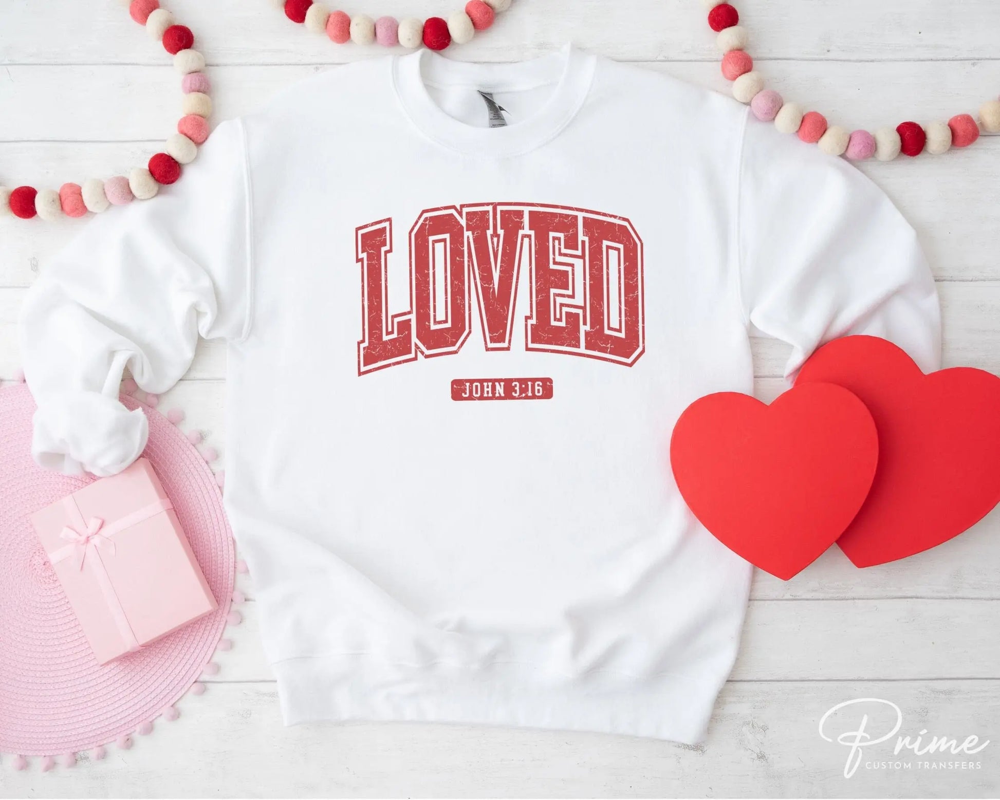 DTF Transfers, Ready to Press, T-shirt Transfers, Heat Transfer, Direct to Film, Cold Peel, Heart, Valentine's Day, Loved John 3:16