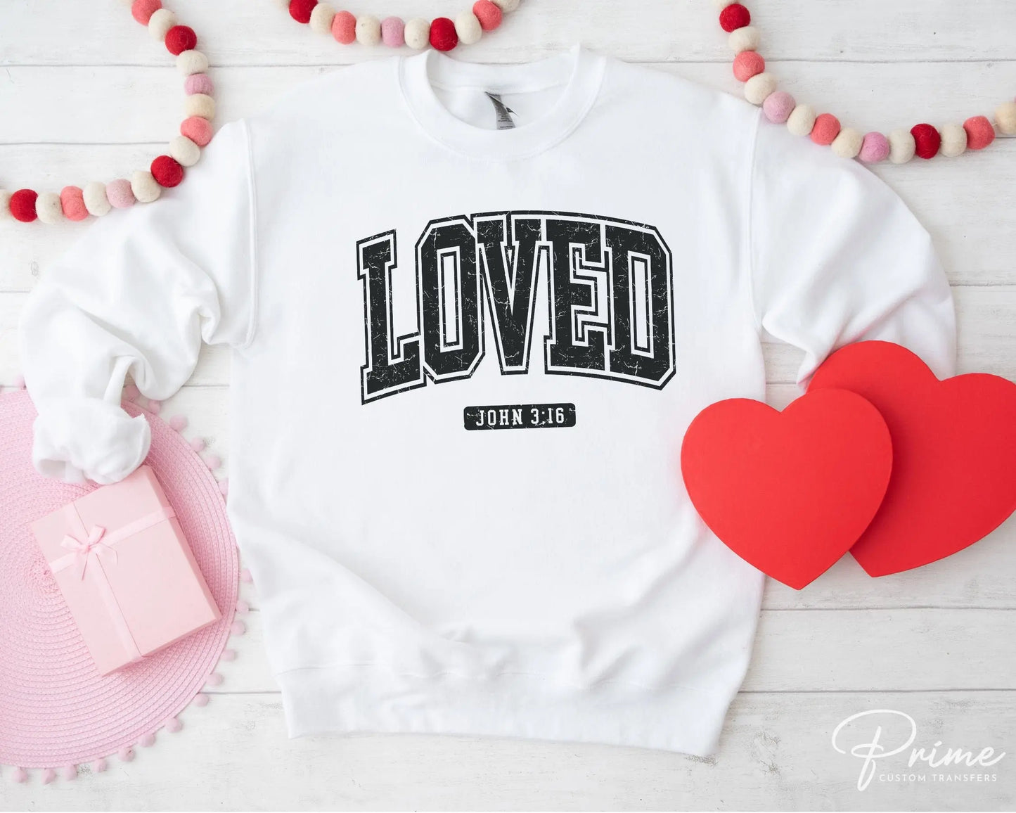 DTF Transfers, Ready to Press, T-shirt Transfers, Heat Transfer, Direct to Film, Cold Peel, Heart, Valentine's Day, Loved John 3:16