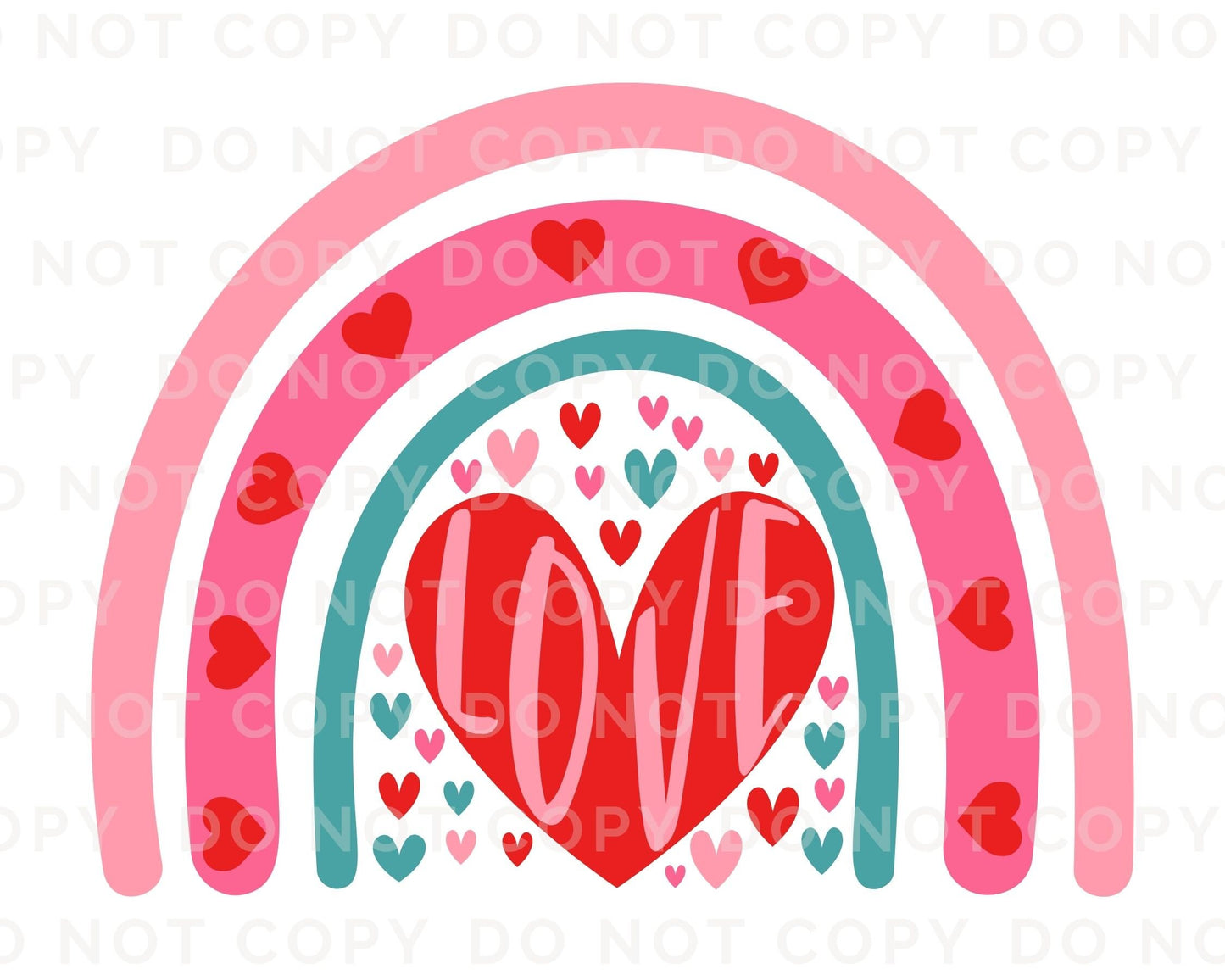 DTF Transfers, Ready to Press, T-shirt Transfers, Heat Transfer, Direct to Film, Cold Peel, Heart, Valentine's Day, Doodle Heart Rainbow