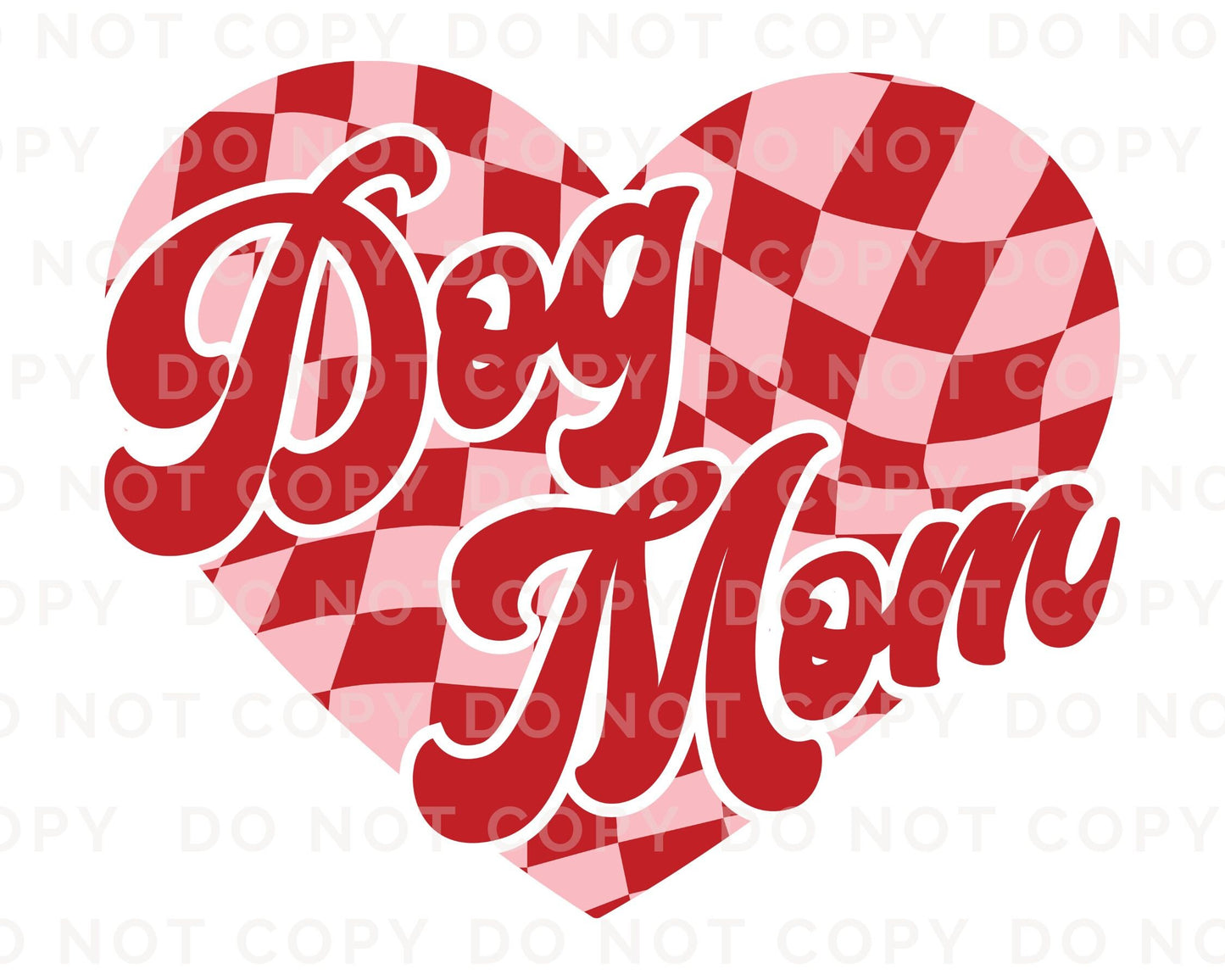 DTF Transfers, Ready to Press, T-shirt Transfers, Heat Transfer, Direct to Film, Cold Peel, Pets, Valentine's Day, Checkered Heart Dog Mom