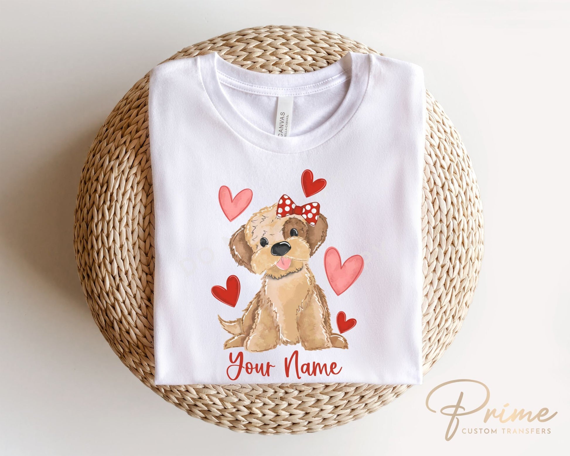 DTF Transfers, Ready to Press, T-shirt Transfers, Heat Transfer, Direct to Film, Cold Peel, Valentine's Day, Customized Valentine Girl Puppy