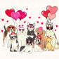 DTF Transfers, Ready to Press, T-shirt Transfers, Heat Transfer, Direct to Film, Cold Peel, Valentine's Day, Balloons, Hearts, Puppy, Dogs