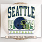 Football DTF Transfers, Ready to Press, T-shirt Transfers, Heat Transfer, Direct to Film, Full Color, Vintage, Washington, Seattle Football