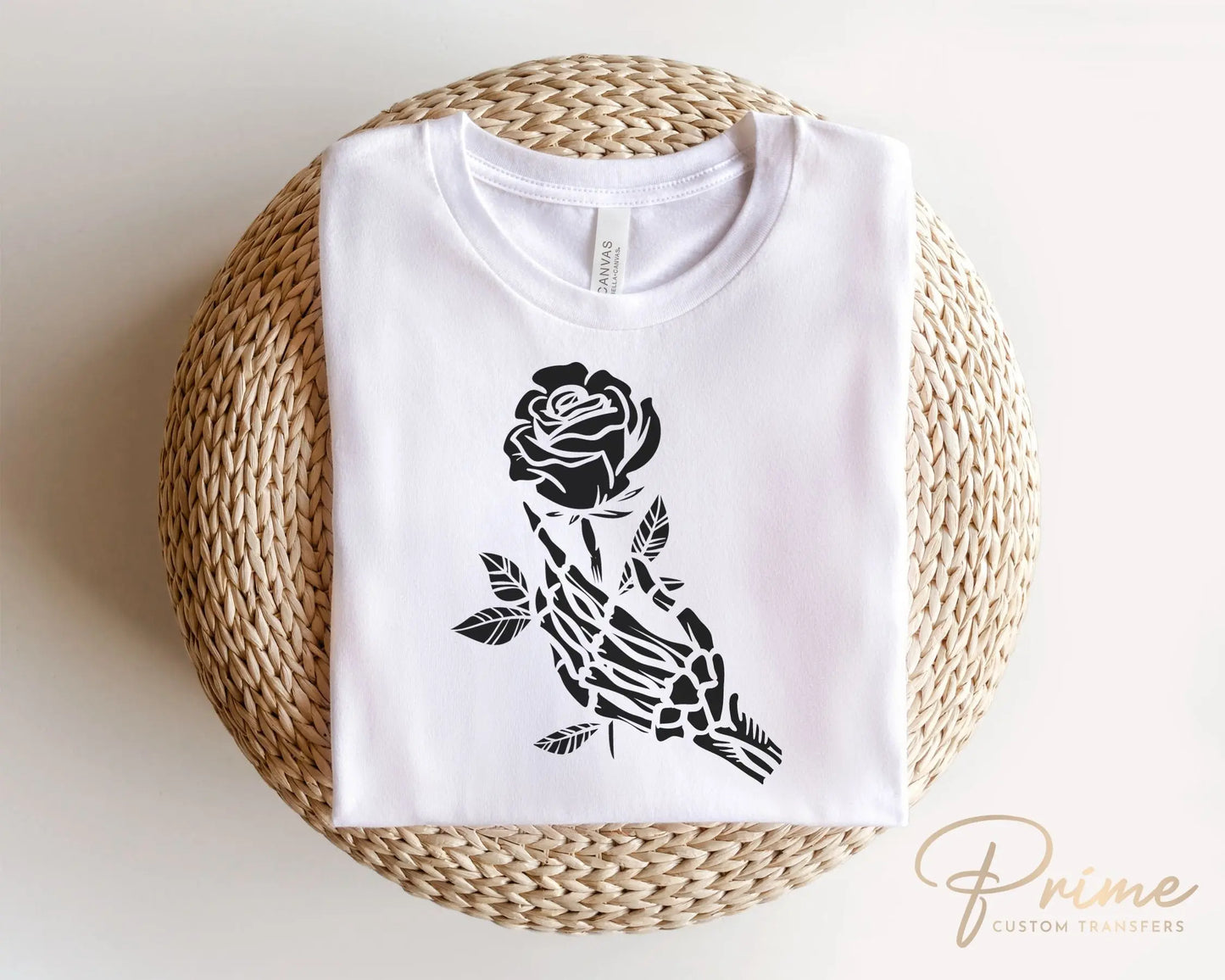 DTF Transfers, Ready to Press, T-shirt Transfers, Heat Transfer, Direct to Film, Valentine's Day, Skeleton, Flower, Skull Hand and Rose