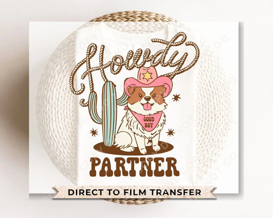 DTF Transfers, Ready to Press, T-shirt Transfers, Heat Transfer, Direct to Film, Western, Country, Dog, Cold Peel, Cowboy, Cowgirl Puppy