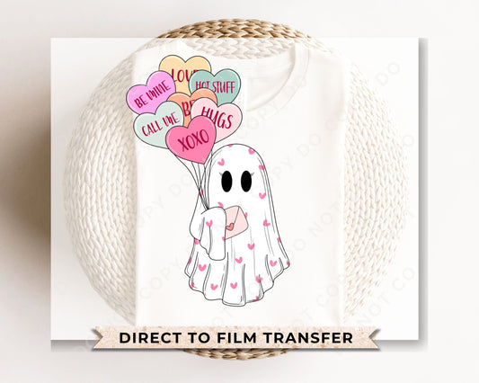 DTF Transfers, Ready to Press, T-shirt Transfers, Heat Transfer, Direct to Film, Valentine's Day, Cold Peel, Ghost, Balloons, Be My Boo