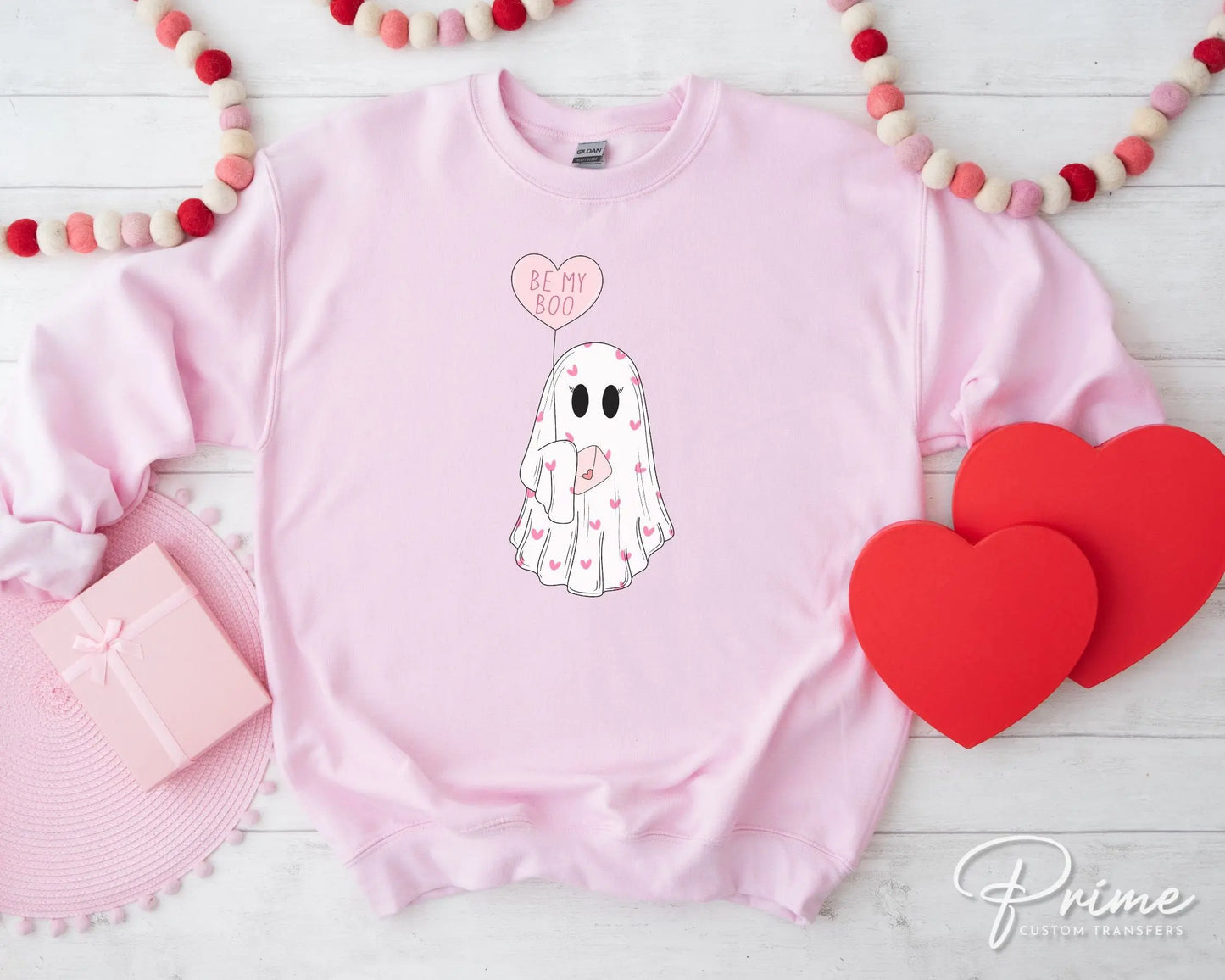 DTF Transfers, Ready to Press, T-shirt Transfers, Heat Transfer, Direct to Film, Valentine's Day, Cold Peel, Ghost, Balloon, Be My Boo