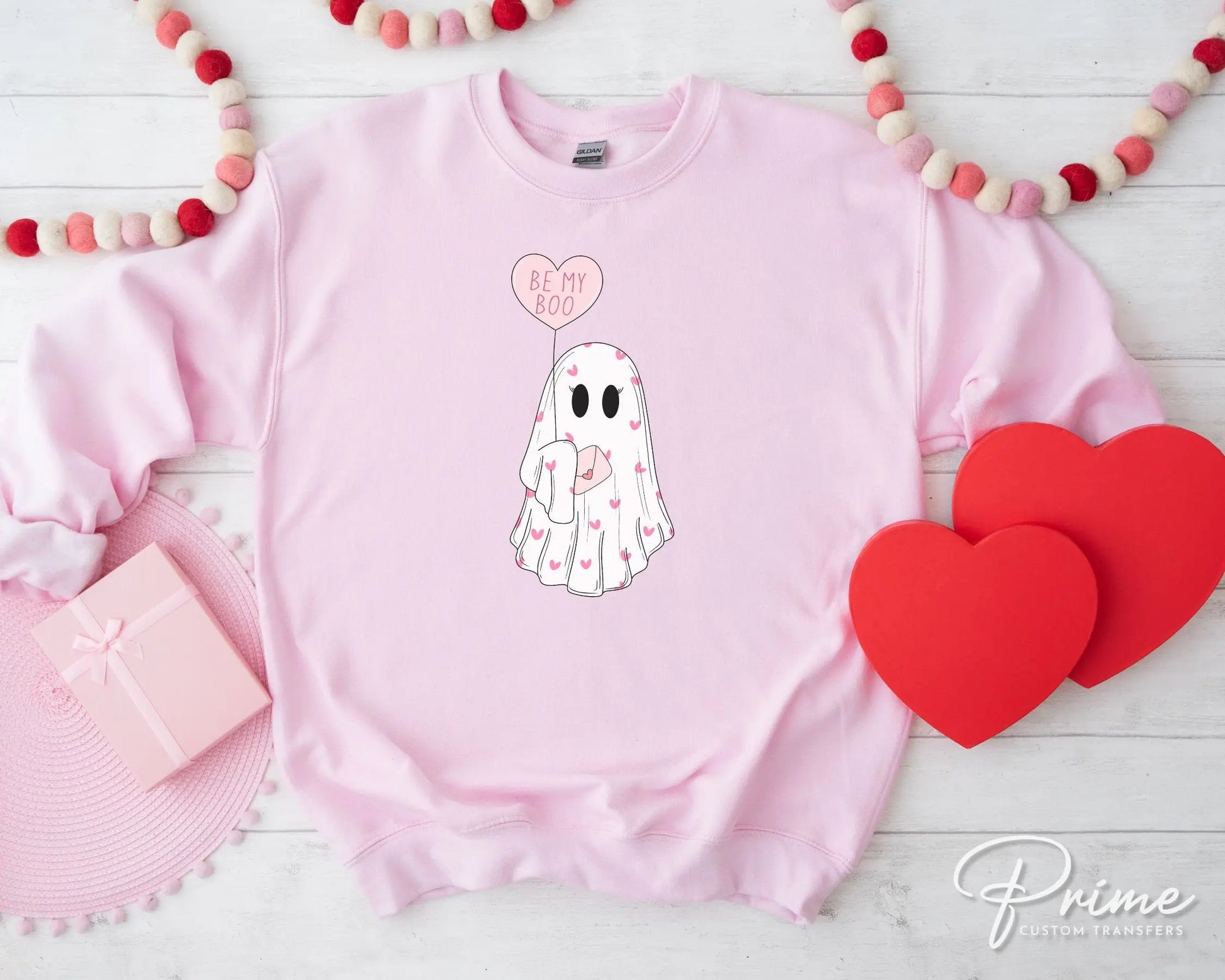 DTF Transfers, Ready to Press, T-shirt Transfers, Heat Transfer, Direct to Film, Valentine's Day, Cold Peel, Ghost, Balloon, Be My Boo