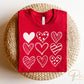 DTF Transfers, Ready to Press, T-shirt Transfers, Heat Transfer, Direct to Film, Valentine's Day, Cold Peel, Love, Doodle Hearts