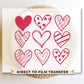 DTF Transfers, Ready to Press, T-shirt Transfers, Heat Transfer, Direct to Film, Valentine's Day, Cold Peel, Love, Doodle Hearts