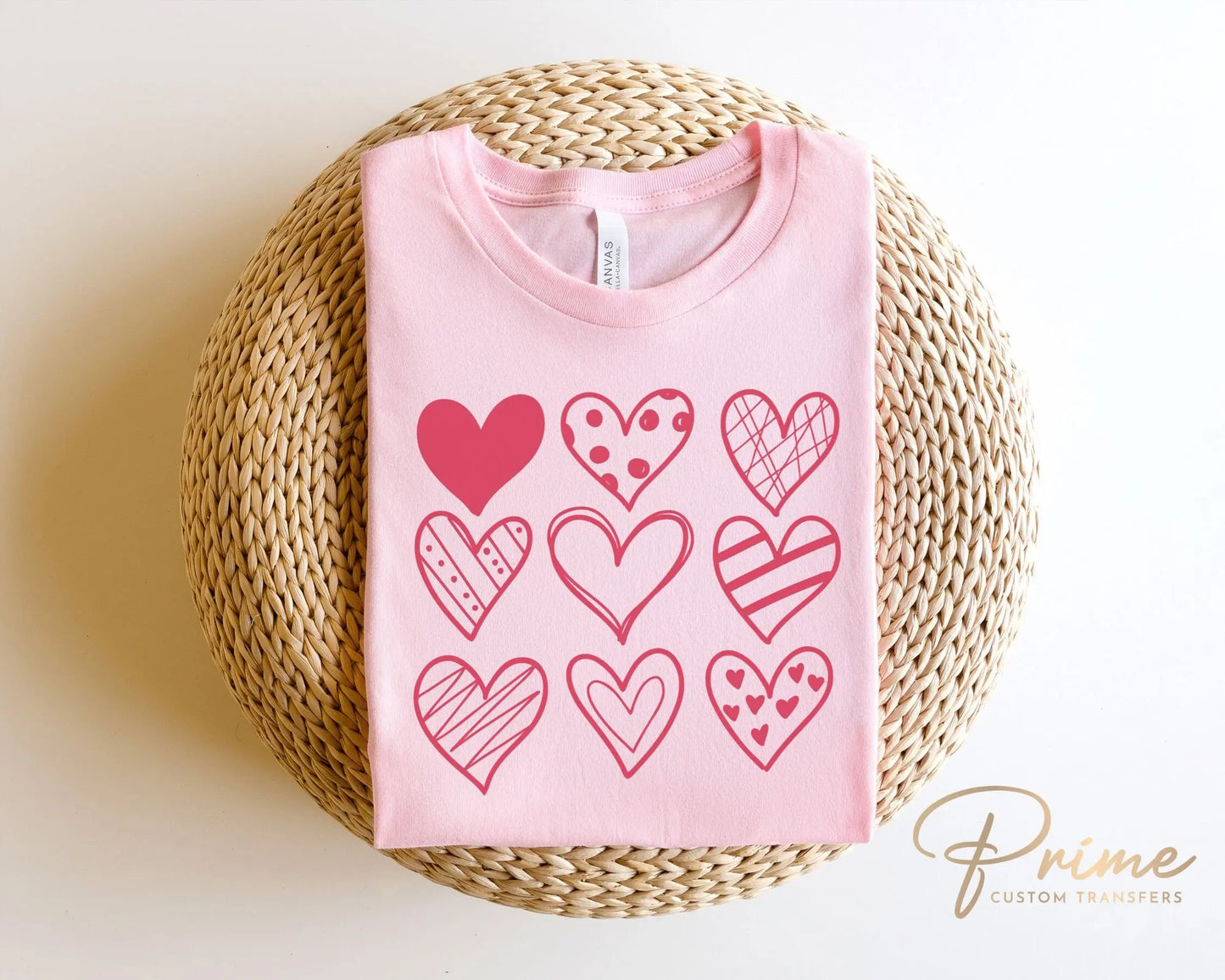 DTF Transfers, Ready to Press, T-shirt Transfers, Heat Transfer, Direct to Film, Valentine's Day, Cold Peel, Love, Doodle Hearts