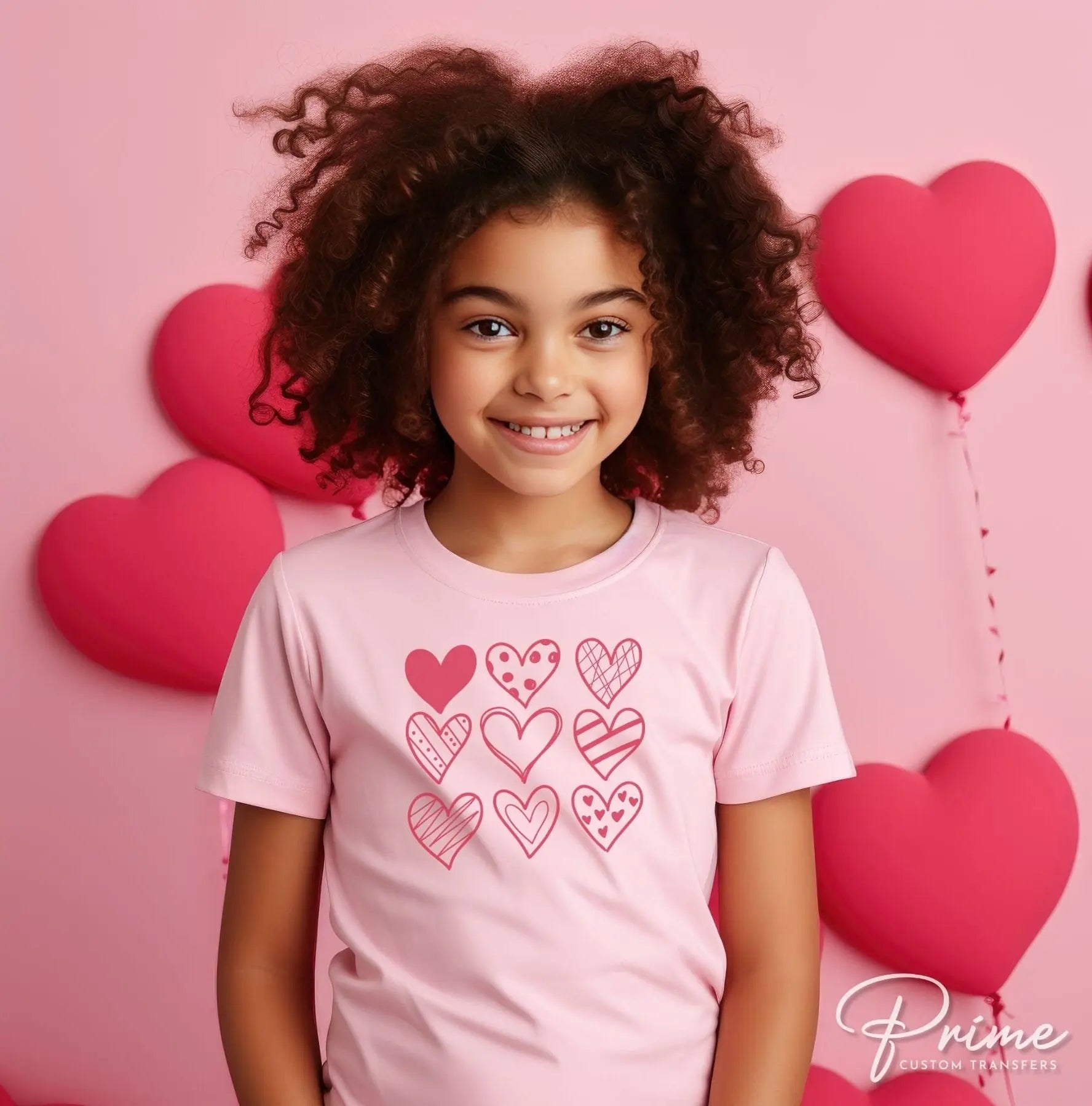 DTF Transfers, Ready to Press, T-shirt Transfers, Heat Transfer, Direct to Film, Valentine's Day, Cold Peel, Love, Doodle Hearts