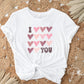 DTF Transfers, Ready to Press, T-shirt Transfers, Heat Transfer, Direct to Film, Cold Peel, Valentine's Day, Trendy, Heart, I Love You