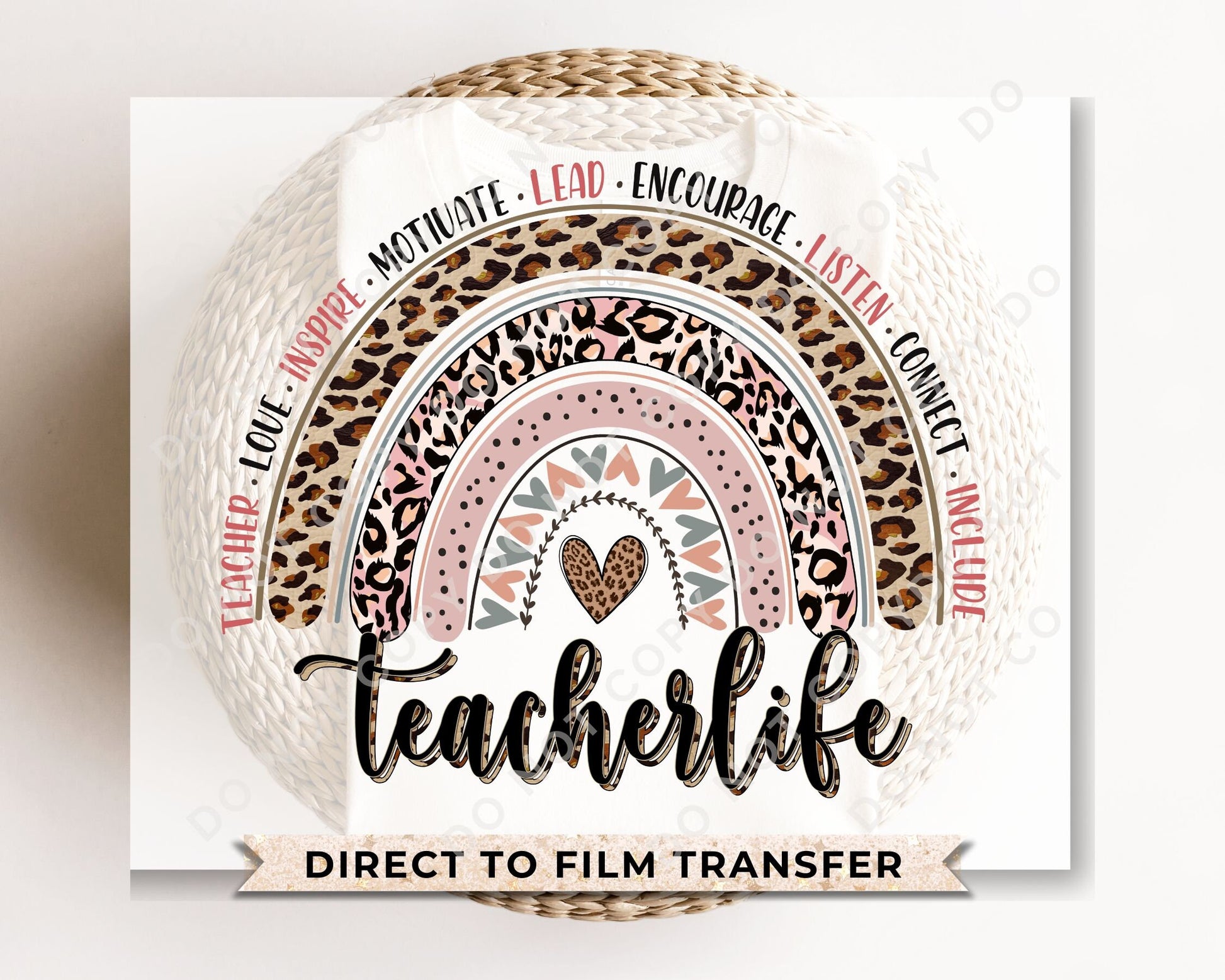 DTF Transfers, Ready to Press, T-shirt Transfers, Heat Transfer, Direct to Film, Preschool, Gift, School, Educator, Teacher Life Rainbow