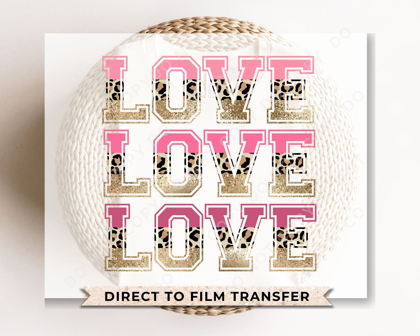 DTF Transfers, Ready to Press, T-shirt Transfers, Heat Transfer, Direct to Film, Cold Peel, Valentine's Day, Cheetah, Leopard And Pink Love