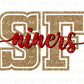 Football DTF Transfers, Ready to Press, T-shirt Transfers, Heat Transfer, Direct to Film, Sports, Vintage, FAUX Glitter, Niner's Fan