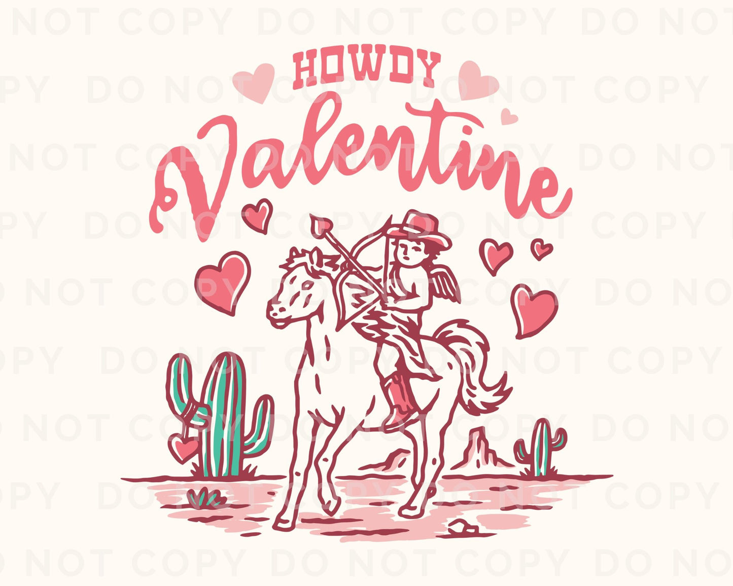 DTF Transfers, Ready to Press, T-shirt Transfers, Heat Transfer, Direct to Film, Cold Peel, Valentine's Day, Horse, Girl, Howdy Valentine