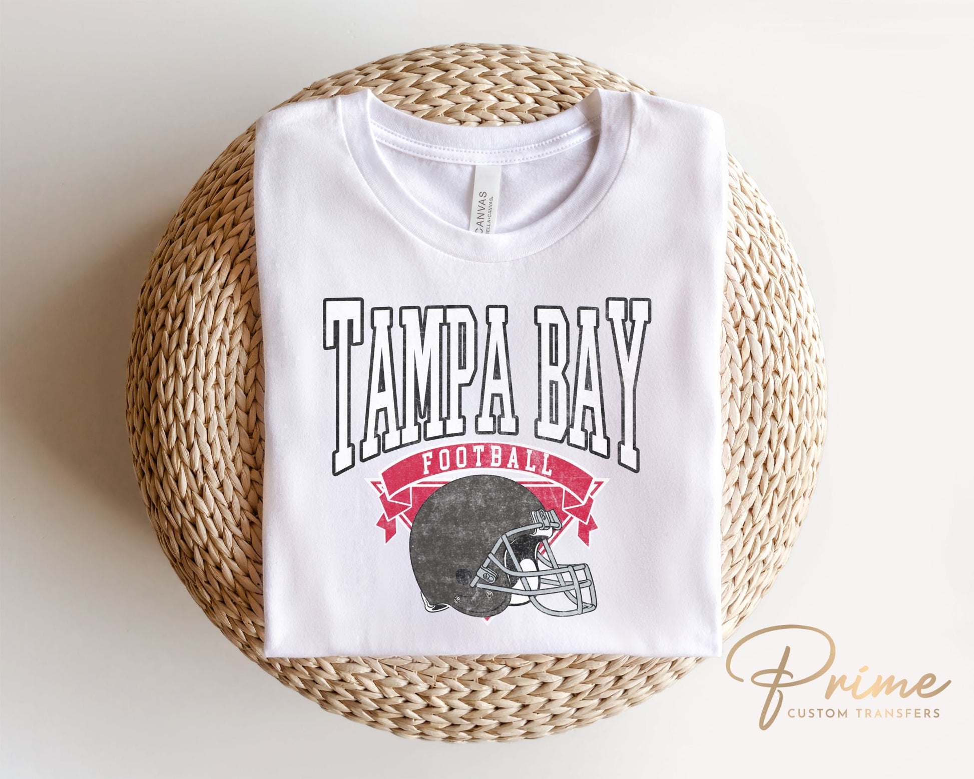 Football DTF Transfers, Ready to Press, T-shirt Transfers, Heat Transfer, Direct to Film, Sports, Full Color, Vintage, Tampa Bay Football