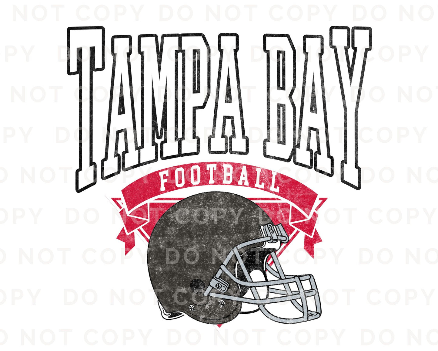 Football DTF Transfers, Ready to Press, T-shirt Transfers, Heat Transfer, Direct to Film, Sports, Full Color, Vintage, Tampa Bay Football