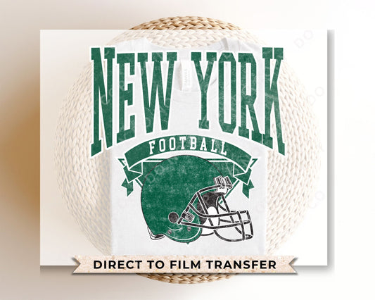 Football DTF Transfers, Ready to Press, T-shirt Transfers, Heat Transfer, Direct to Film, Sports, Full Color, Vintage, New York Football