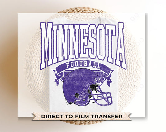 Football DTF Transfers, Ready to Press, T-shirt Transfers, Heat Transfer, Direct to Film, Sports, Full Color, Vintage, Minnesota Football