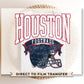 Football DTF Transfers, Ready to Press, T-shirt Transfers, Heat Transfer, Direct to Film, Sports, Full Color, Vintage, Houston Football