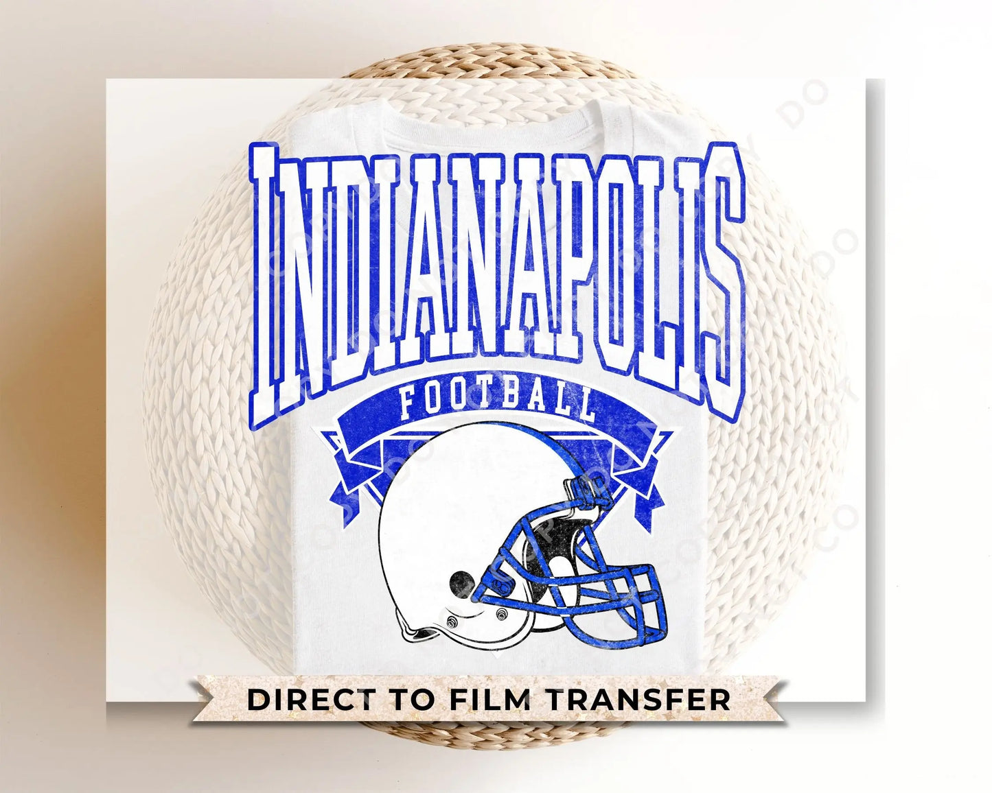 Football DTF Transfers, Ready to Press, T-shirt Transfers, Heat Transfer, Direct to Film, Sports, Full Color, Vintage, Indianapolis Football