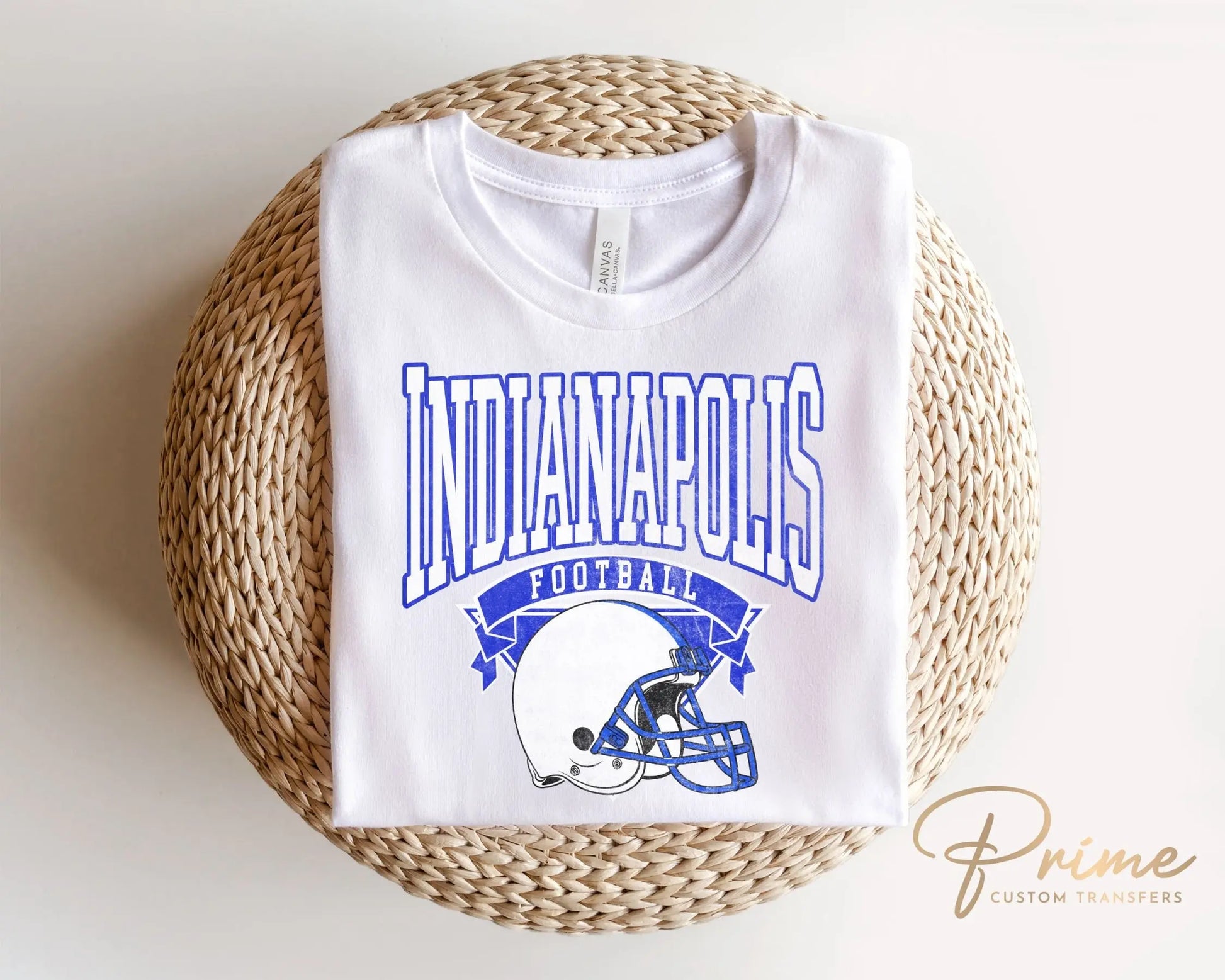 Football DTF Transfers, Ready to Press, T-shirt Transfers, Heat Transfer, Direct to Film, Sports, Full Color, Vintage, Indianapolis Football
