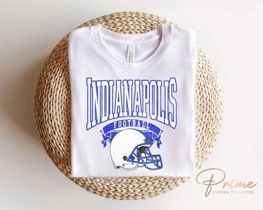 Football DTF Transfers, Ready to Press, T-shirt Transfers, Heat Transfer, Direct to Film, Sports, Full Color, Vintage, Indianapolis Football