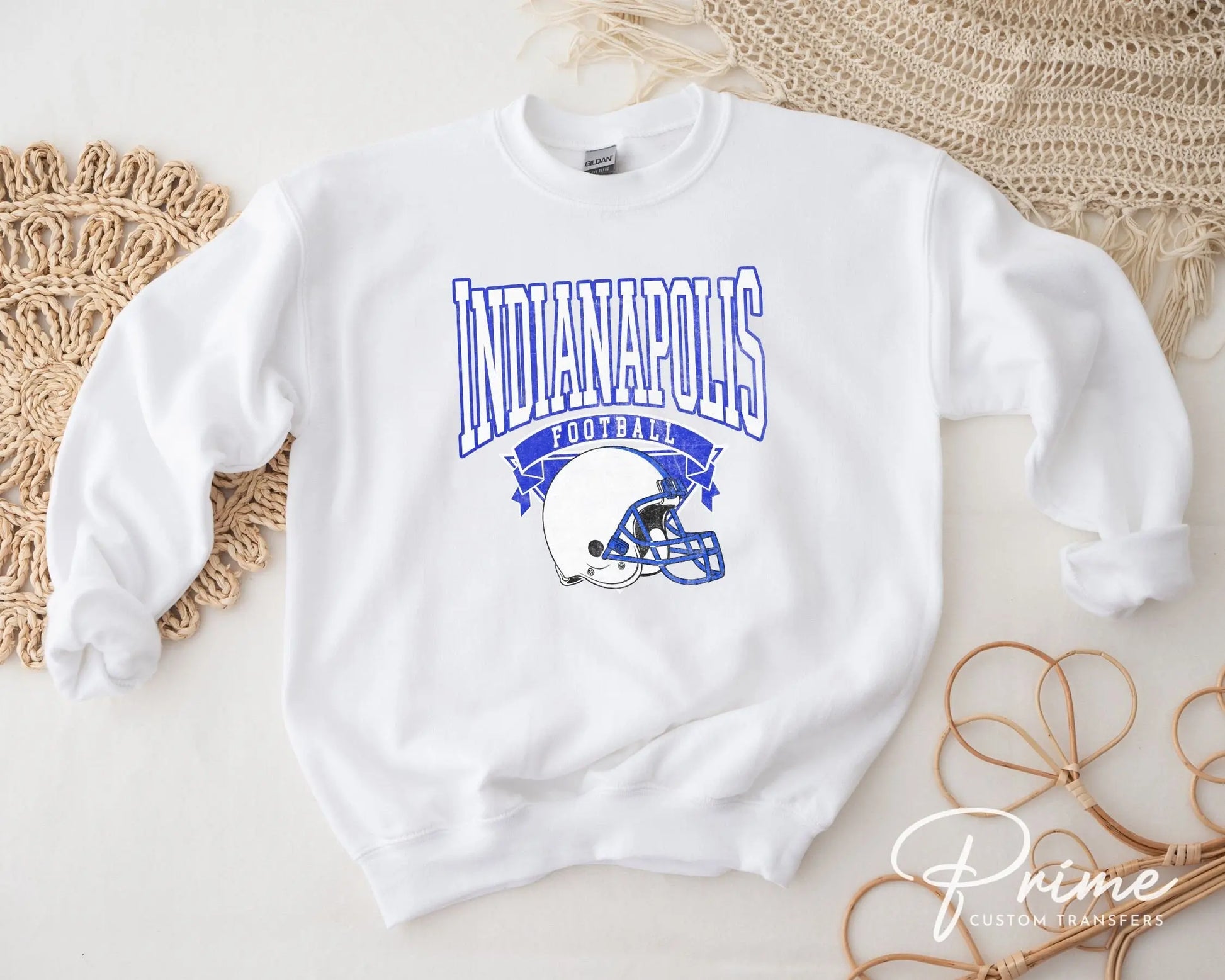 Football DTF Transfers, Ready to Press, T-shirt Transfers, Heat Transfer, Direct to Film, Sports, Full Color, Vintage, Indianapolis Football