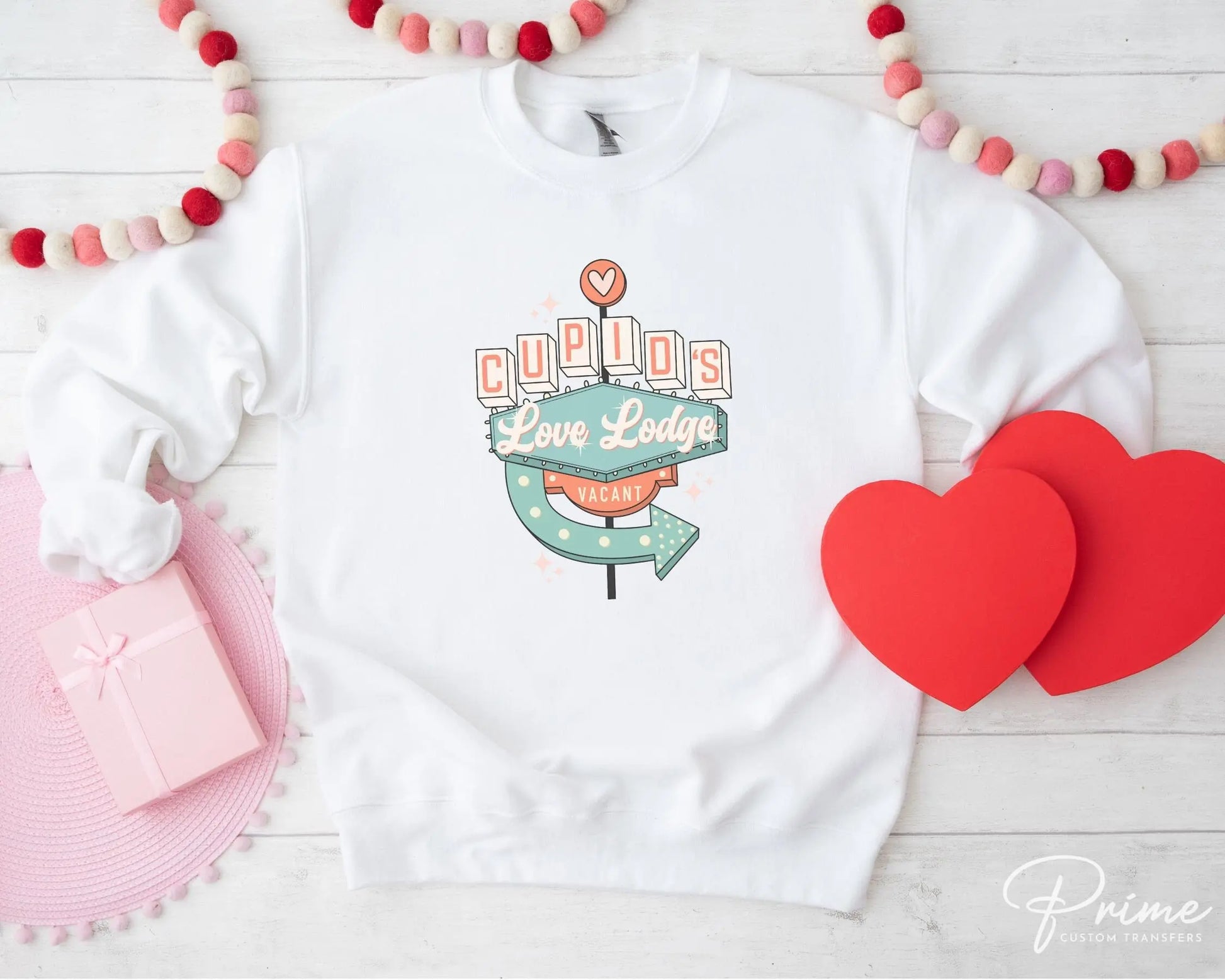 DTF Transfers, Ready to Press, T-shirt Transfers, Heat Transfer, Direct to Film, Valentine's Day, Holiday, Cold Peel, Cupid's Love Lodge