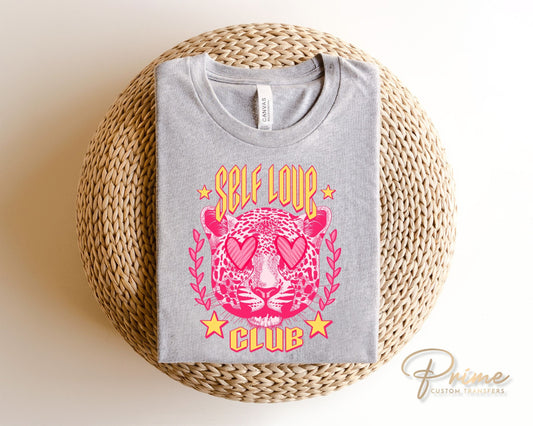 DTF Transfers, Ready to Press, T-shirt Transfers, Heat Transfer, Direct to Film, Valentine's Day, Holiday, Leopard, Self Love Club