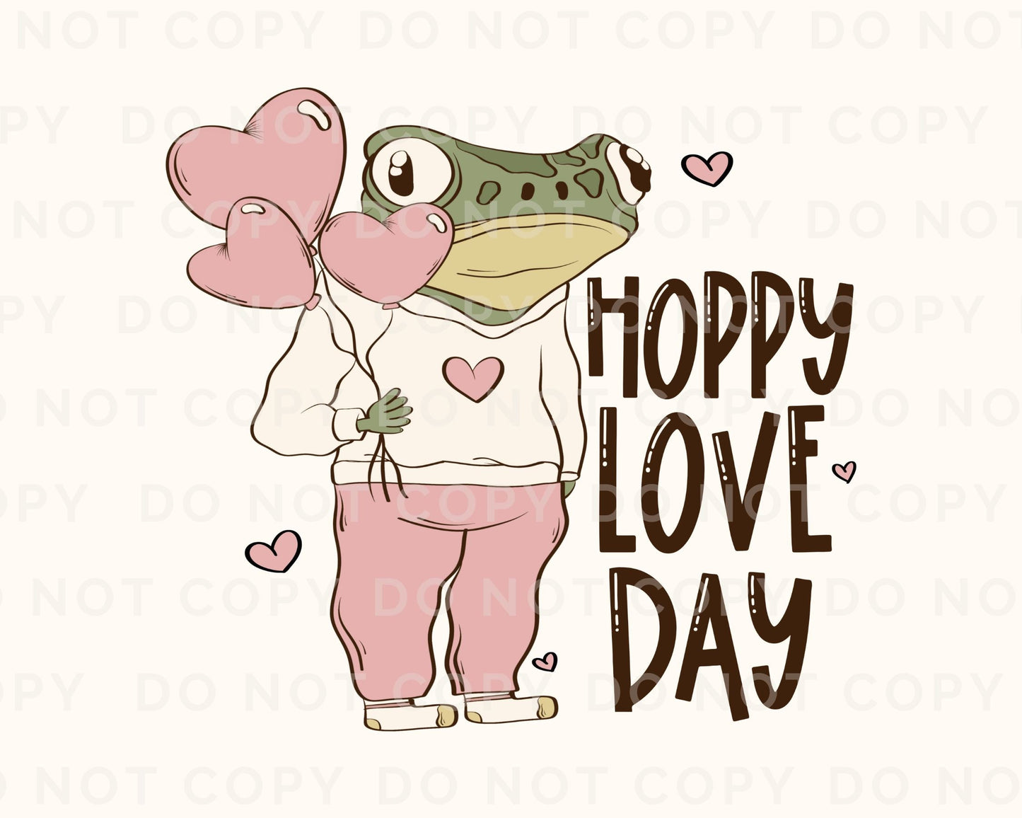 DTF Transfers, Ready to Press, T-shirt Transfers, Heat Transfer, Direct to Film, Valentine's Day, Cute, Balloons, Toad, Frog, Hoppy Love Day