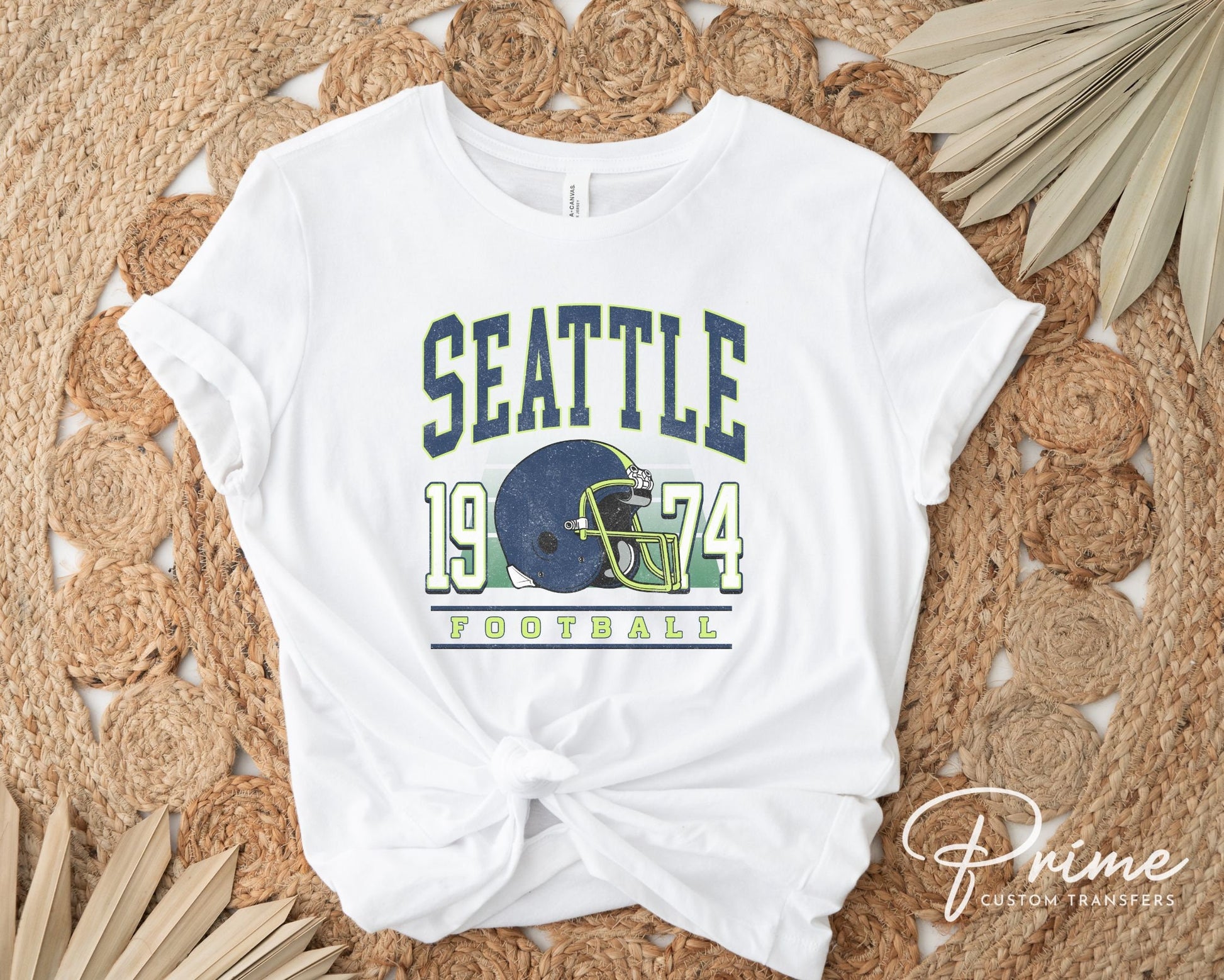 Football DTF Transfers, Ready to Press, T-shirt Transfers, Heat Transfer, Direct to Film, Full Color, Vintage, Washington, Seattle Football