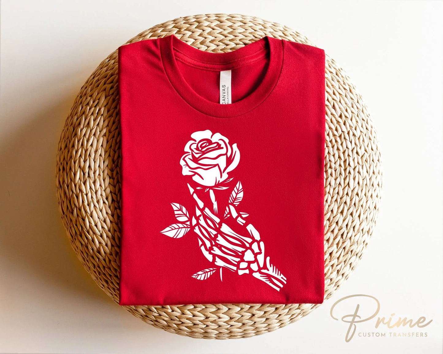 DTF Transfers, Ready to Press, T-shirt Transfers, Heat Transfer, Direct to Film, Valentine's Day, Skeleton, Flower, Skull Hand and Rose