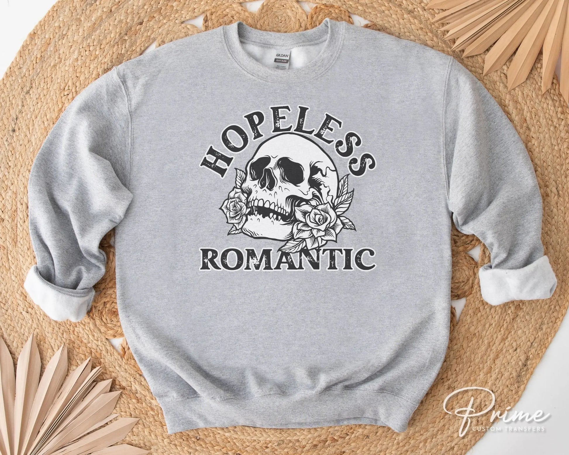 Halloween DTF Transfers, Ready to Press, T-shirt Transfers, Heat Transfer, Direct to Film, Fall, Autumn, Skeleton, Skull, Hopeless Romantic
