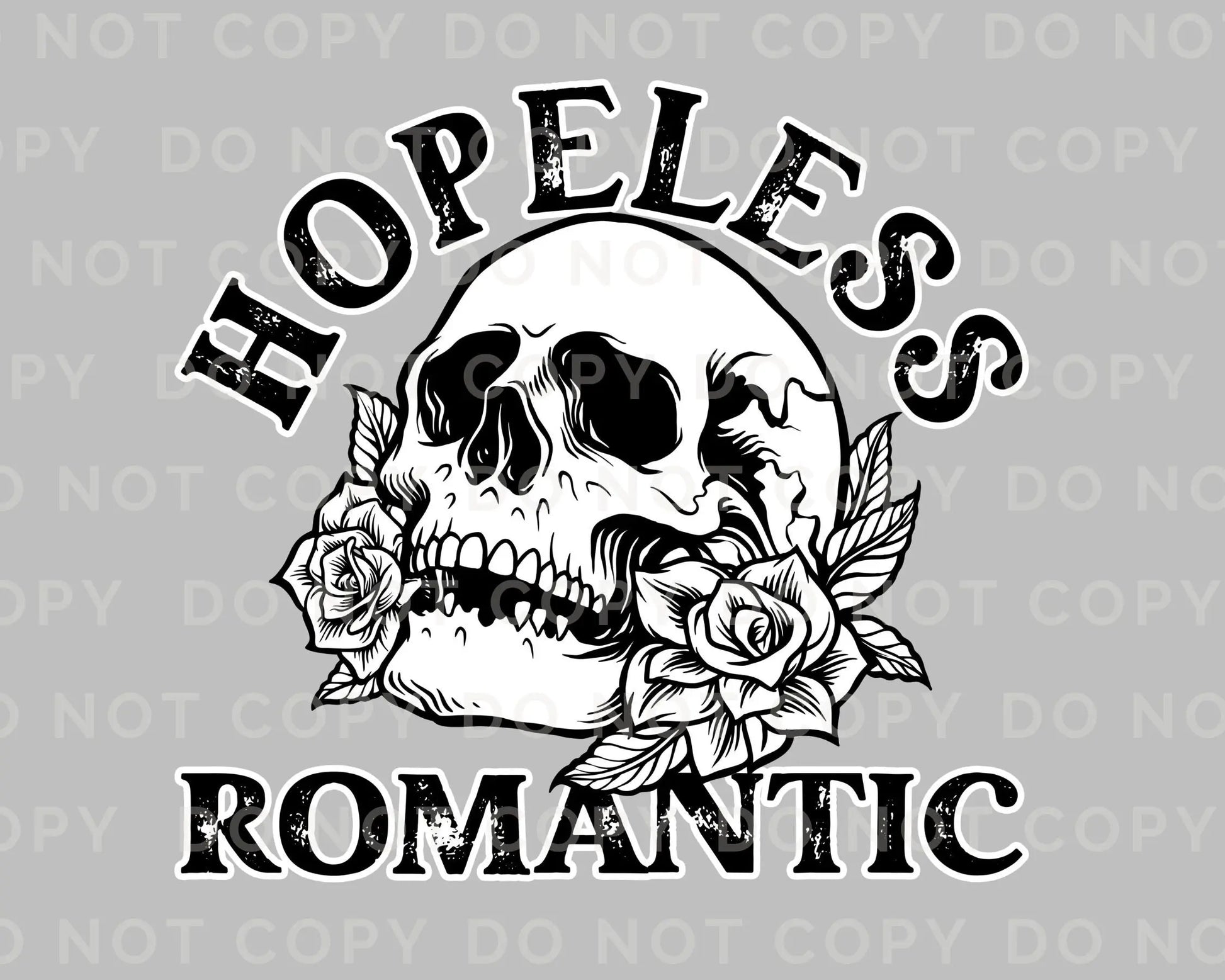 Halloween DTF Transfers, Ready to Press, T-shirt Transfers, Heat Transfer, Direct to Film, Fall, Autumn, Skeleton, Skull, Hopeless Romantic