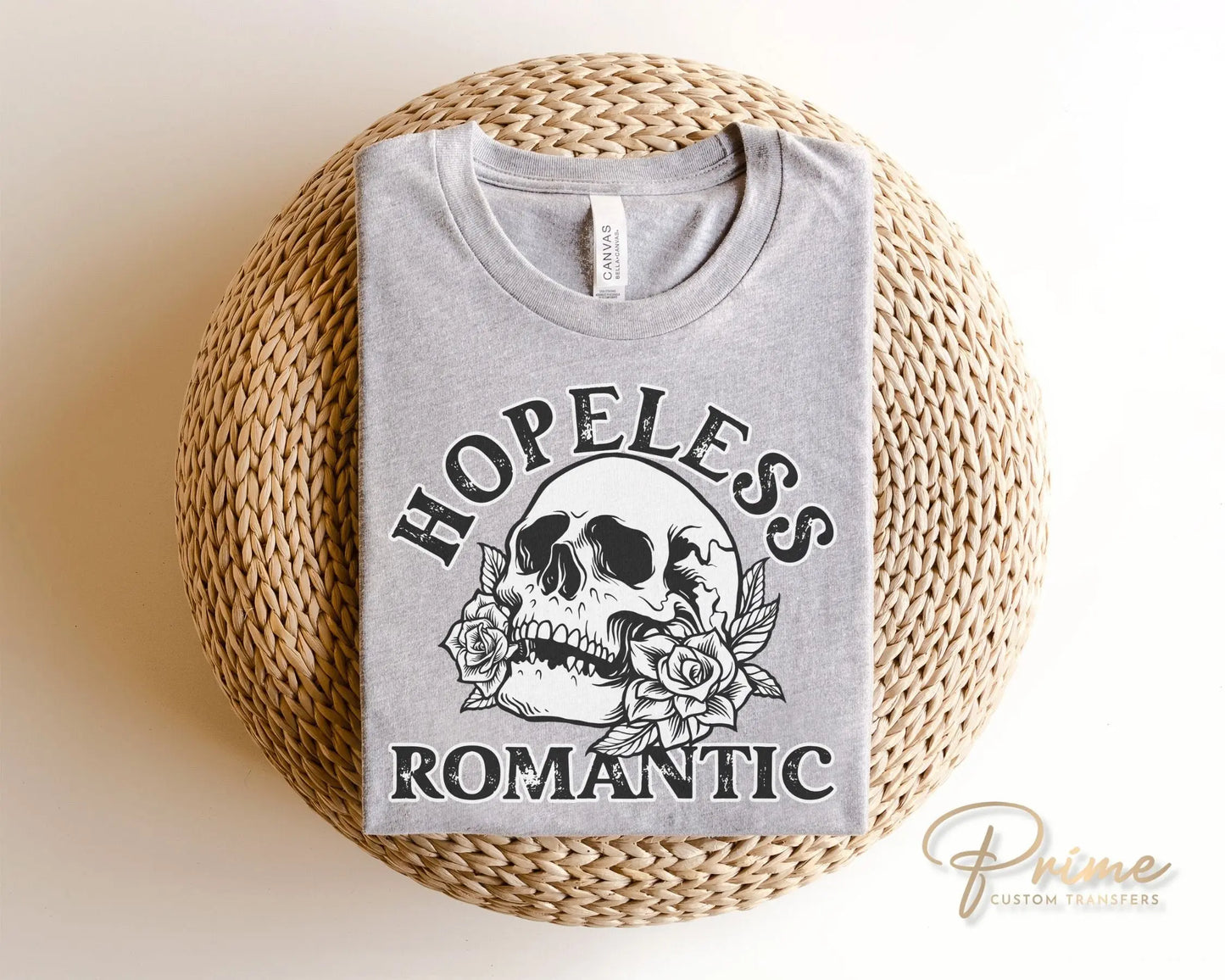 Halloween DTF Transfers, Ready to Press, T-shirt Transfers, Heat Transfer, Direct to Film, Fall, Autumn, Skeleton, Skull, Hopeless Romantic