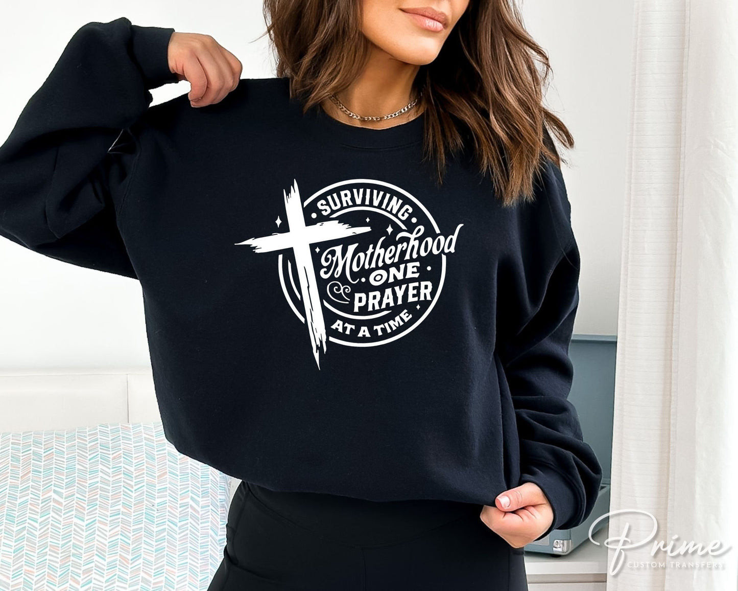 DTF Transfers, Ready to Press, T-shirt Transfers, Heat Transfer, Direct to Film, Motherhood, Cold Peel, Prayer, Surviving Motherhood