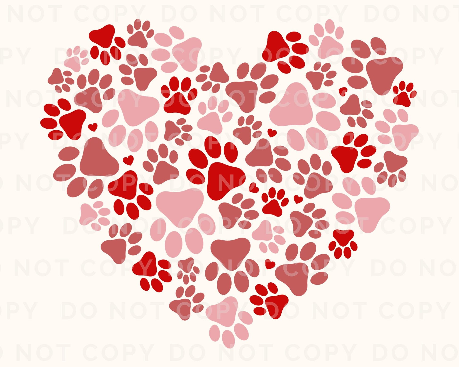 DTF Transfers, Ready to Press, T-shirt Transfers, Heat Transfer, Direct to Film, Valentine’s Day, Holiday, Dogs, Cats, Paw Print Heart