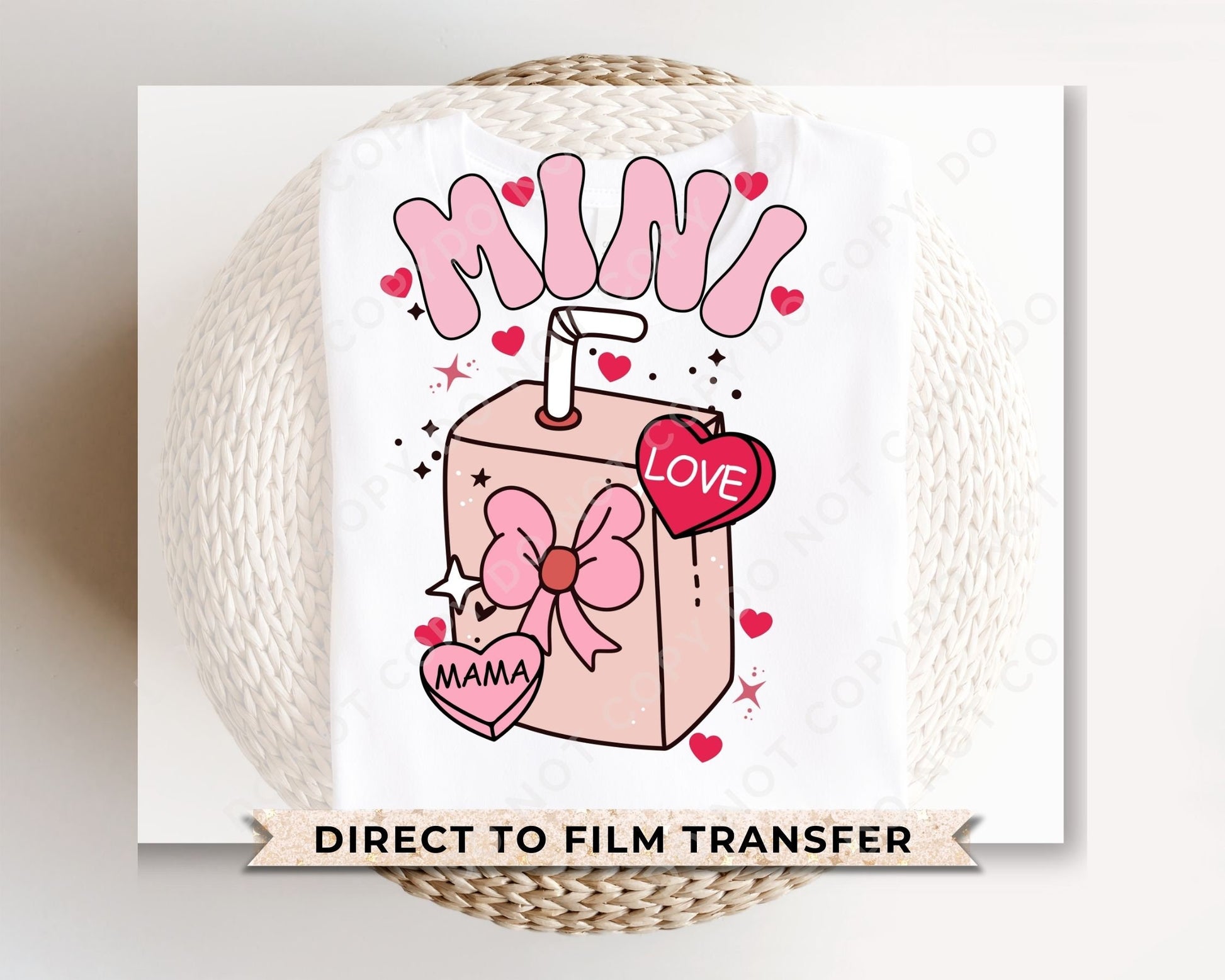 DTF Transfers, Ready to Press, T-shirt Transfers, Heat Transfer, Direct to Film, Cold Peel, Valentine's Day, Matching, Mini Juice Box