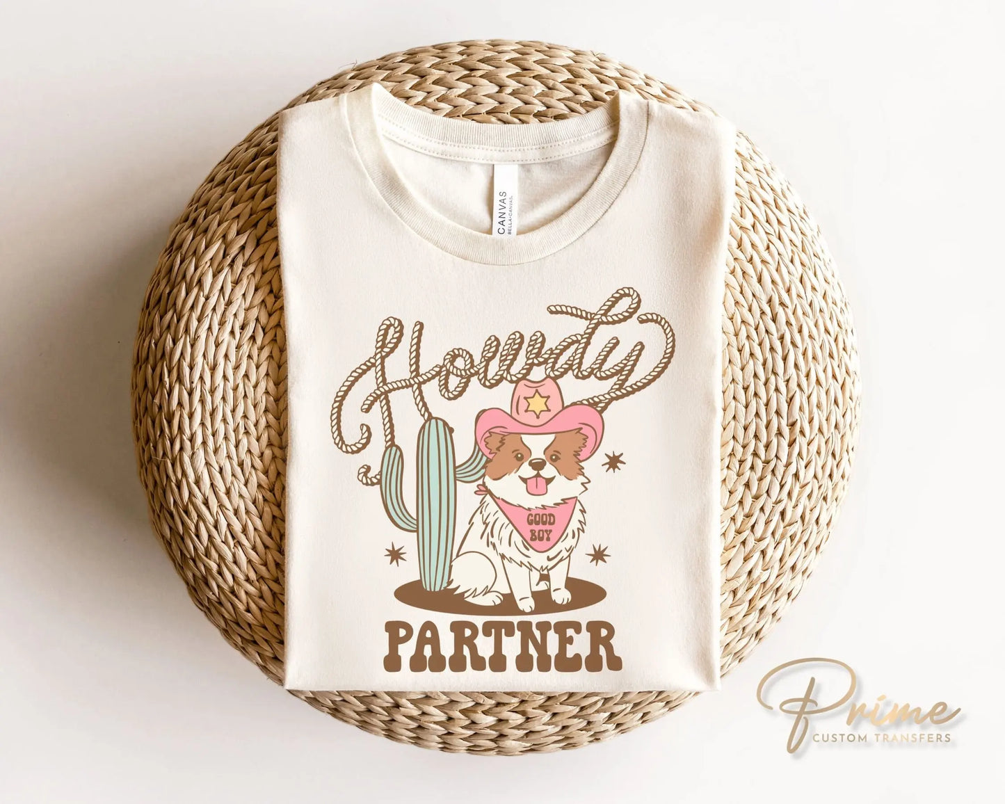 DTF Transfers, Ready to Press, T-shirt Transfers, Heat Transfer, Direct to Film, Western, Country, Dog, Cold Peel, Cowboy, Cowgirl Puppy