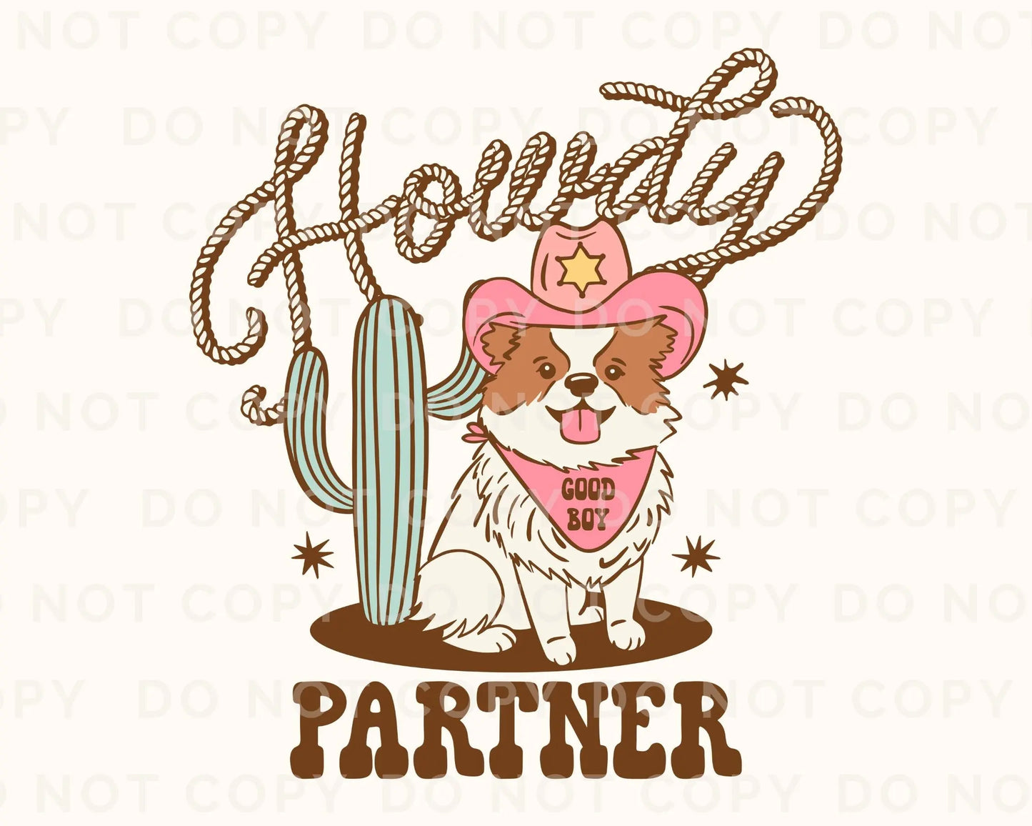 DTF Transfers, Ready to Press, T-shirt Transfers, Heat Transfer, Direct to Film, Western, Country, Dog, Cold Peel, Cowboy, Cowgirl Puppy