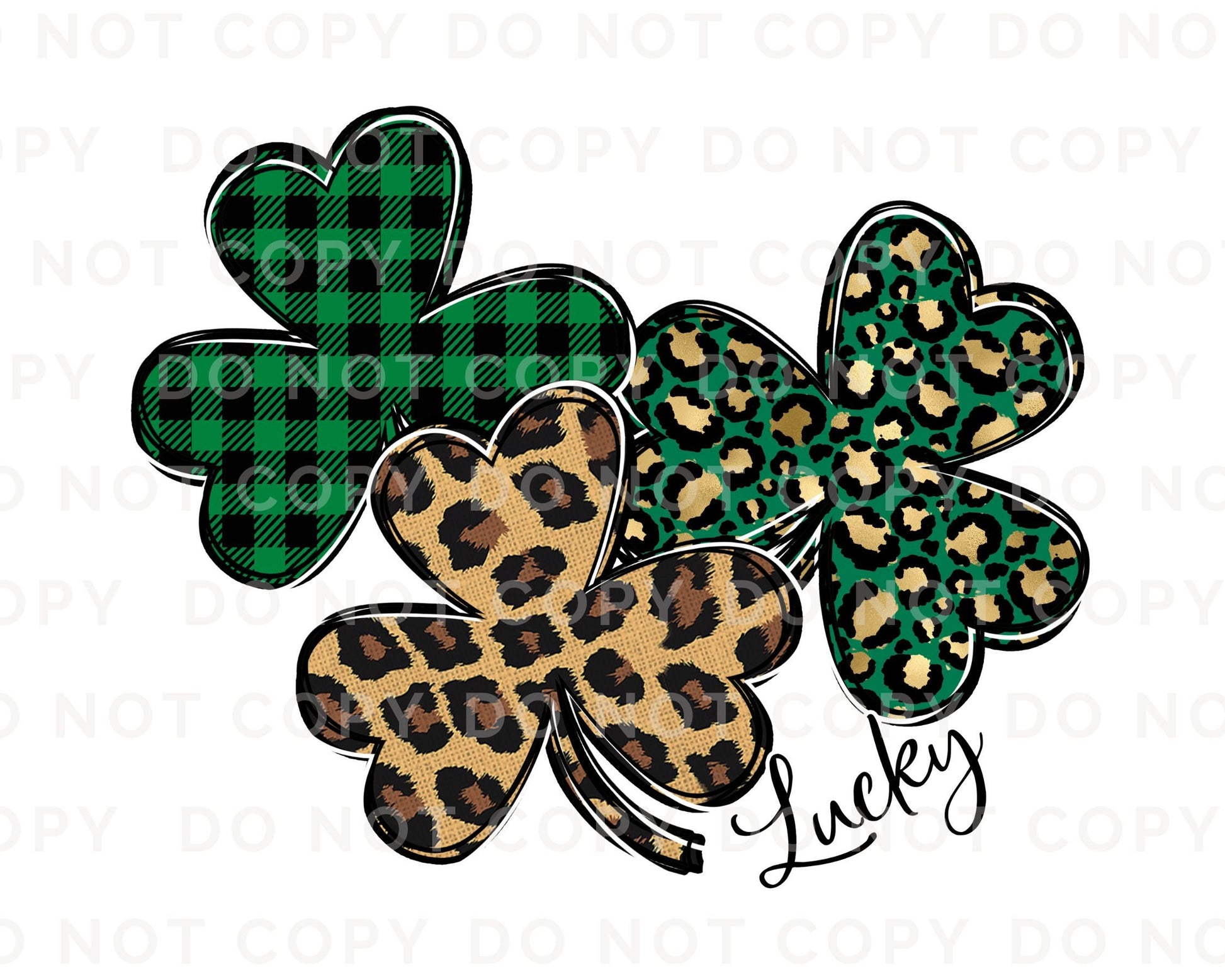 DTF Transfers, Ready to Press, T-shirt Transfers, Heat Transfer, Direct to Film, St Patties Day, St Patrick’s Day, Lucky Clovers Leopard