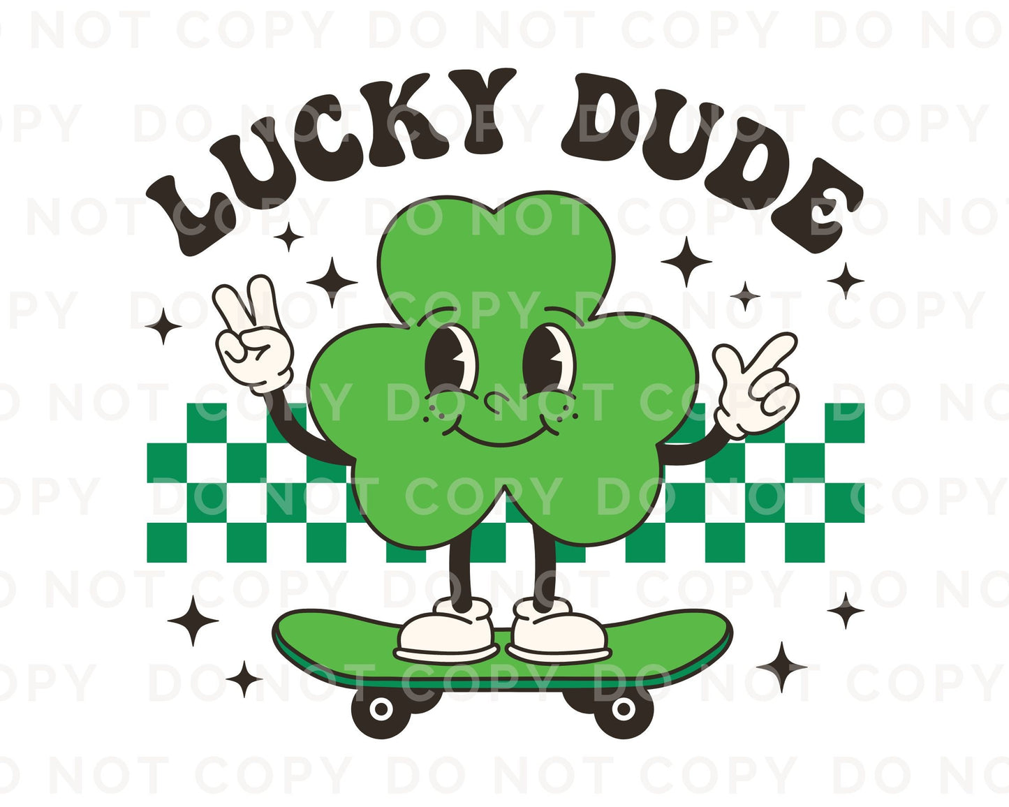 DTF Transfers, Ready to Press, T-shirt Transfers, Heat Transfer, Direct to Film, St Patrick’s Day, Shamrock, Retro, Clove, Lucky Dude