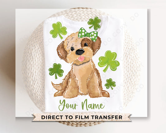 DTF Transfers, Ready to Press, T-shirt Transfers, Heat Transfer, Direct to Film, St Patties, Saint Patrick's Day, Customized Girl Puppy