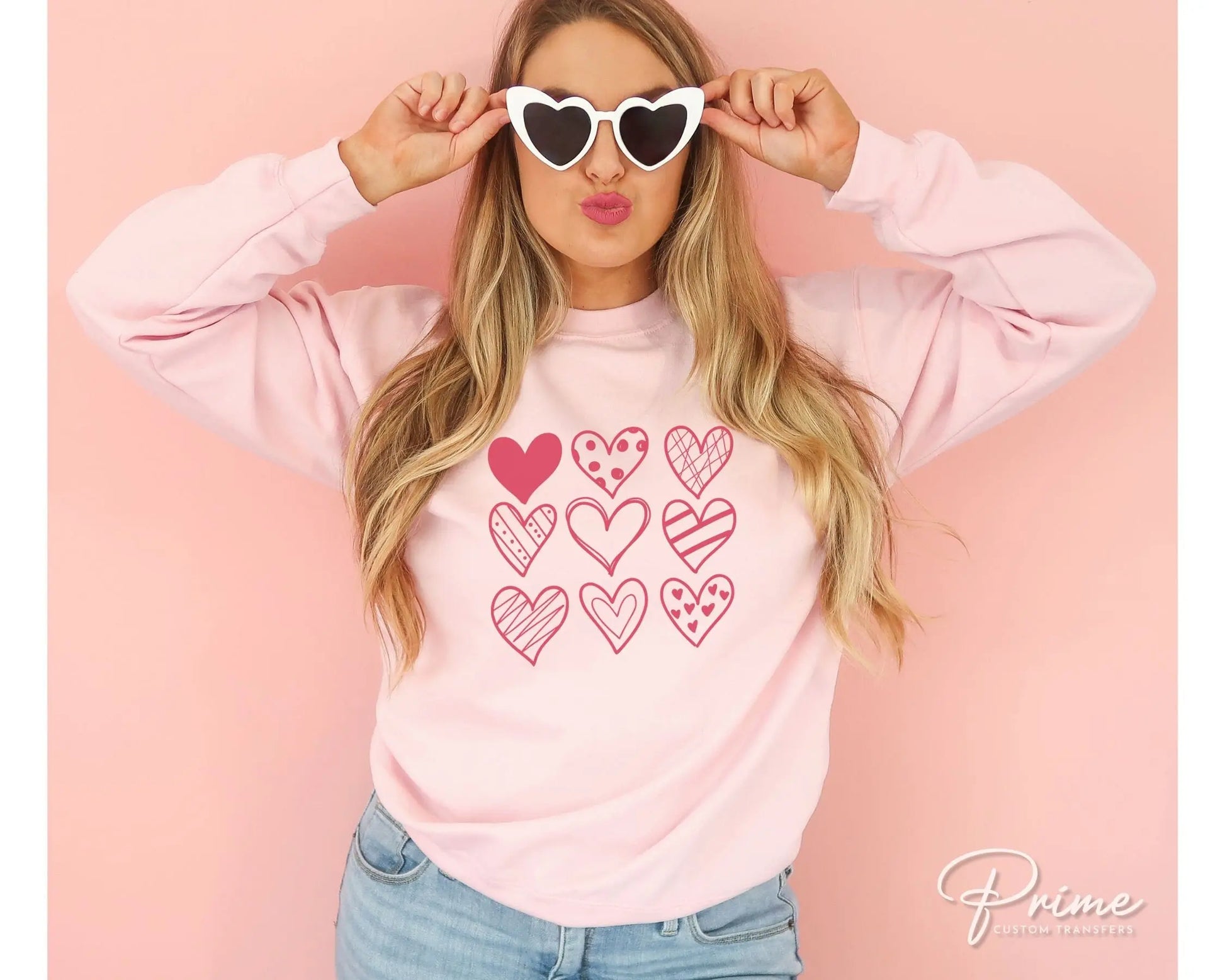 DTF Transfers, Ready to Press, T-shirt Transfers, Heat Transfer, Direct to Film, Valentine's Day, Cold Peel, Love, Doodle Hearts